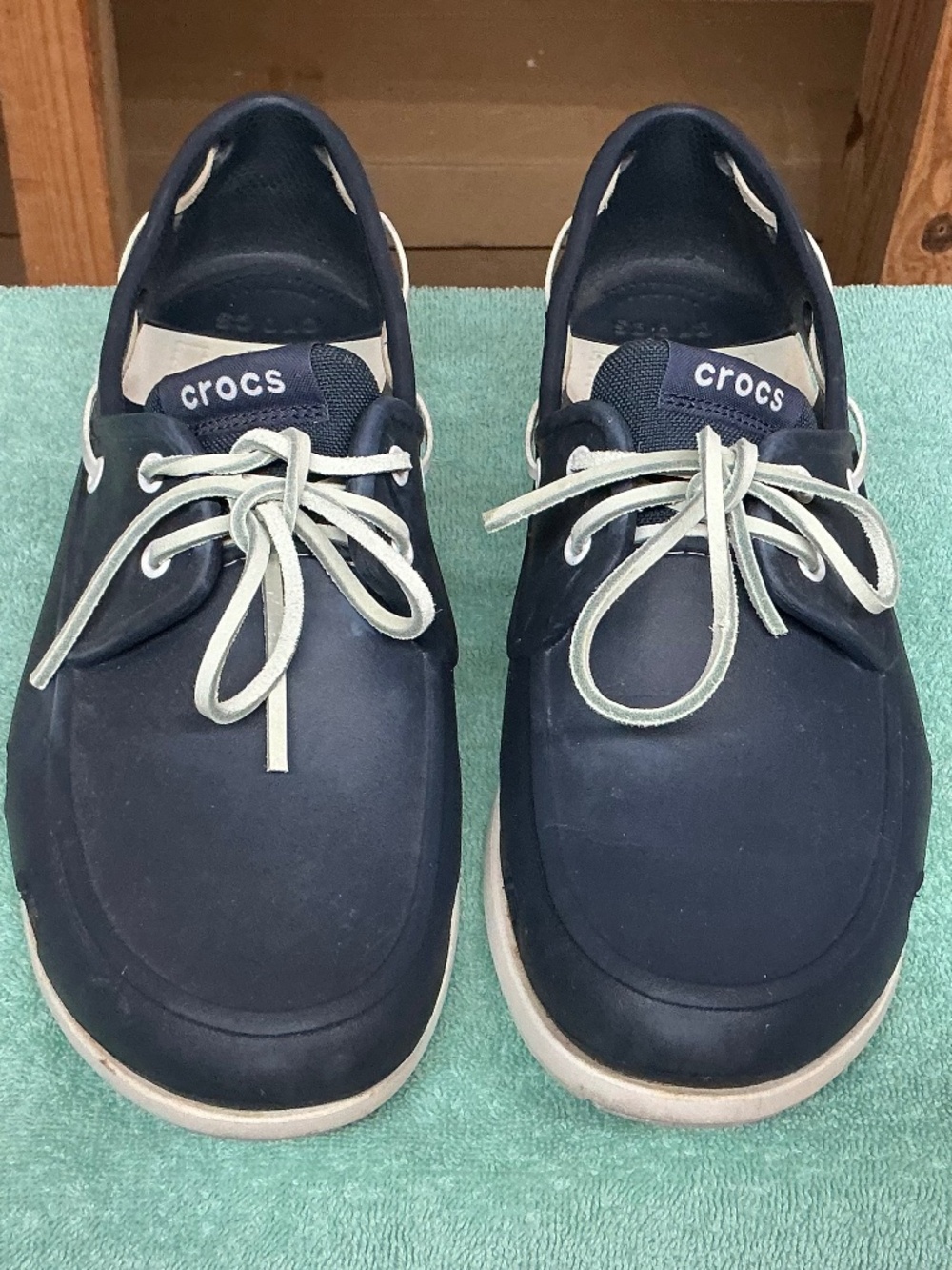 Crocs’s Men’s Leather Boat Shoes Size 12